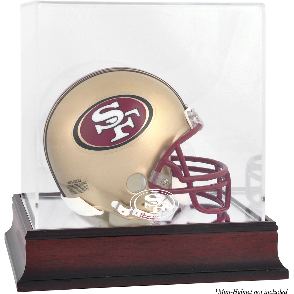 San Francisco 49ers Mahogany Logo Mini Helmet Display Case