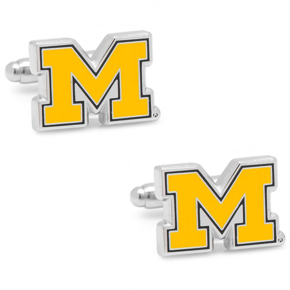 Michigan Wolverines SilverPlated Logo Cufflinks