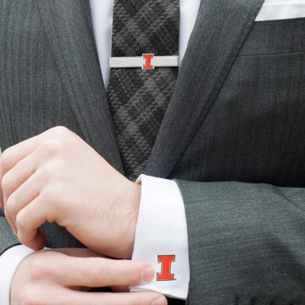 Illinois Fighting Illini Tie Bar & Cufflinks Set