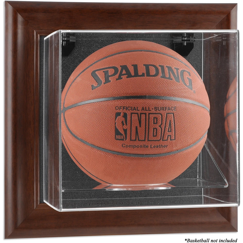 Brown Framed Wall Mounted Basketball Display Case