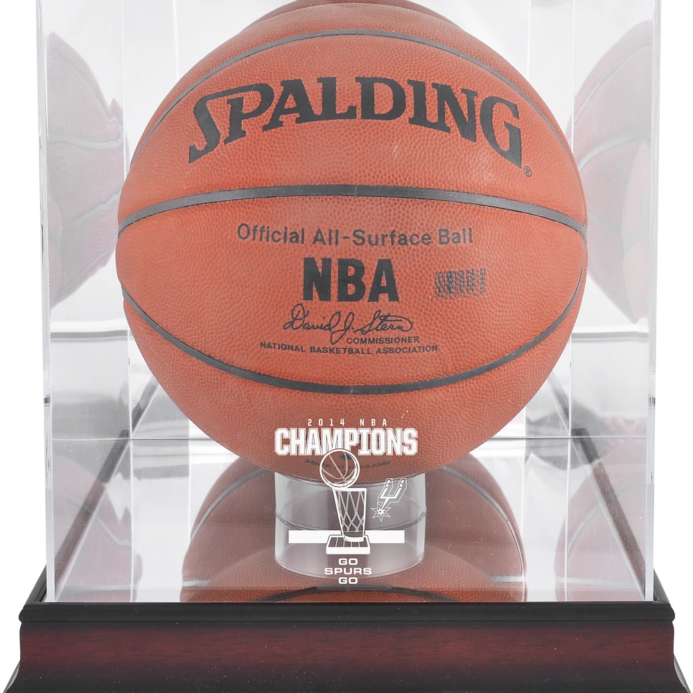 San Antonio Spurs 2014 NBA Finals Champions Mahogany Basketball Display Case