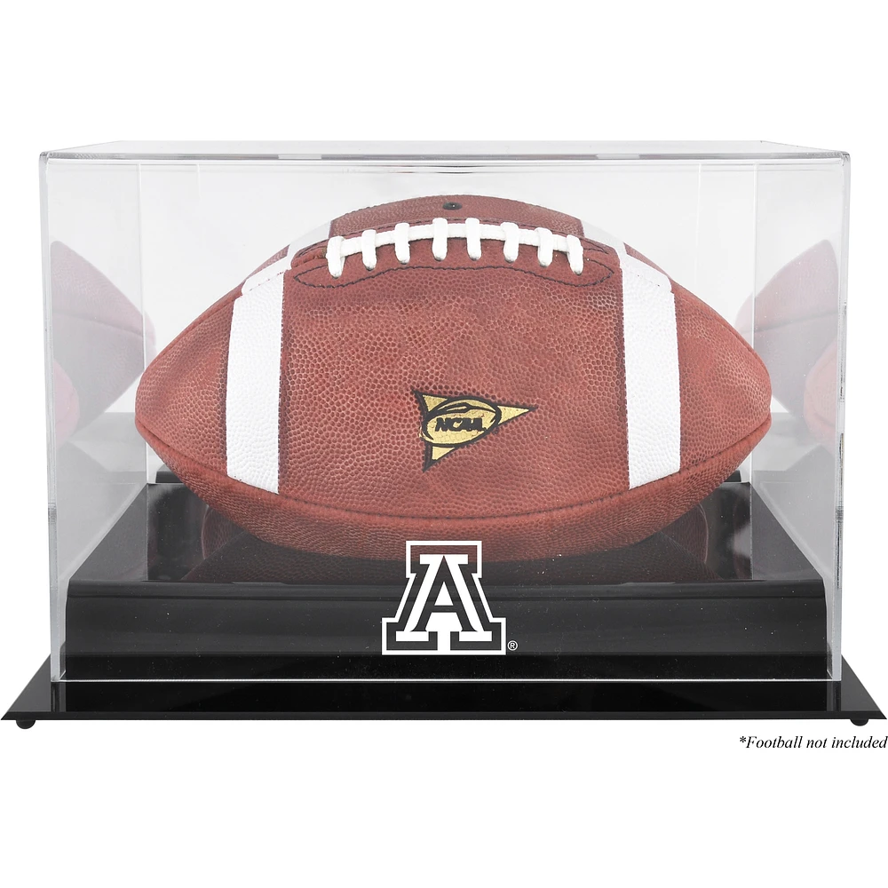 Arizona Wildcats Black Base Team Logo Football Display Case with Mirror Back