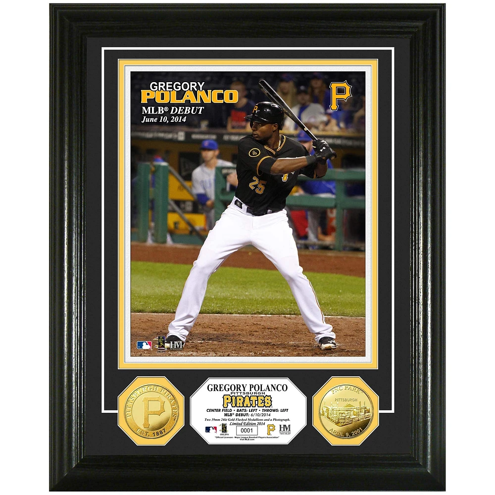 Gregory Polanco Pittsburgh Pirates MLB Debut Gold Coin Photomint