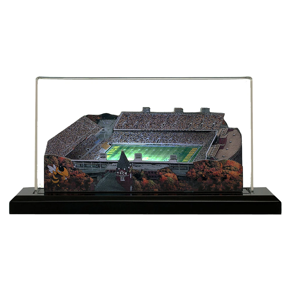 GA Tech Yellow Jackets 9" x 4" Light Up Stadium with Display Case