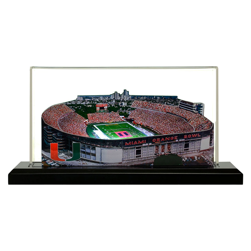 Miami Hurricanes 9" x 4" Light Up Stadium with Display Case