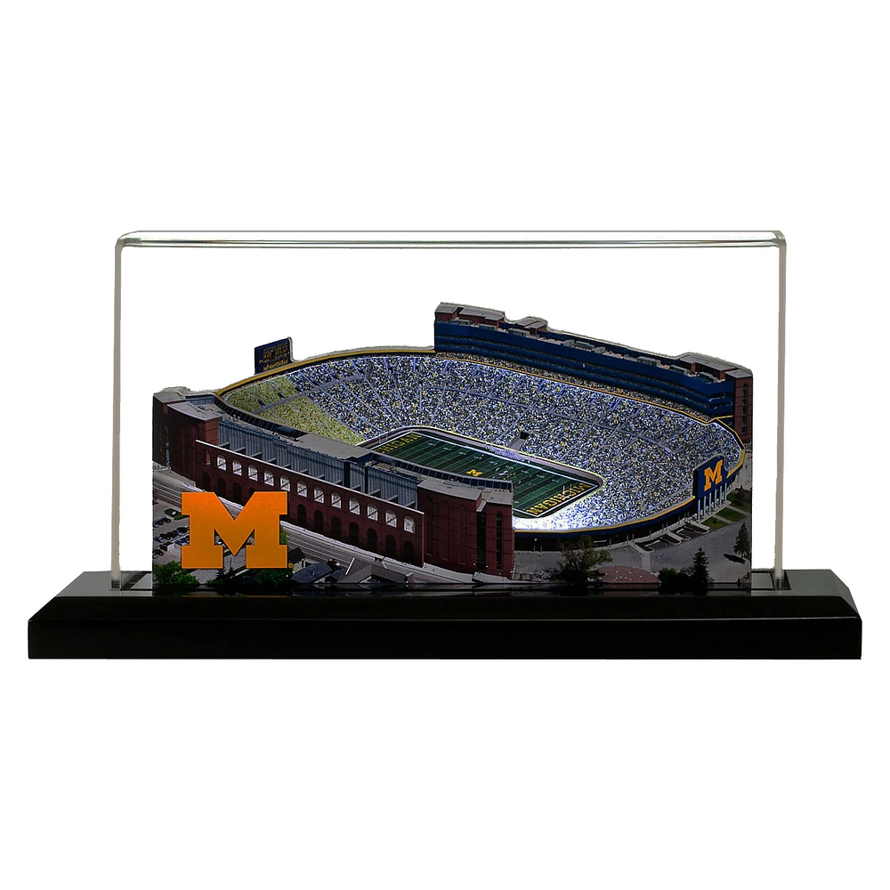 Michigan Wolverines 9" x 4" Light Up Stadium with Display Case