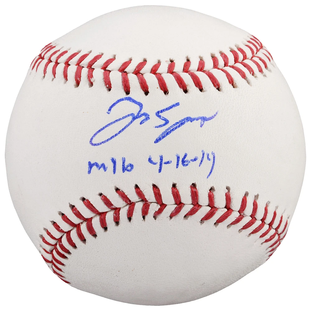 George Springer Houston Astros Autographed Baseball with MLB Debut 4/16/14 Inscription