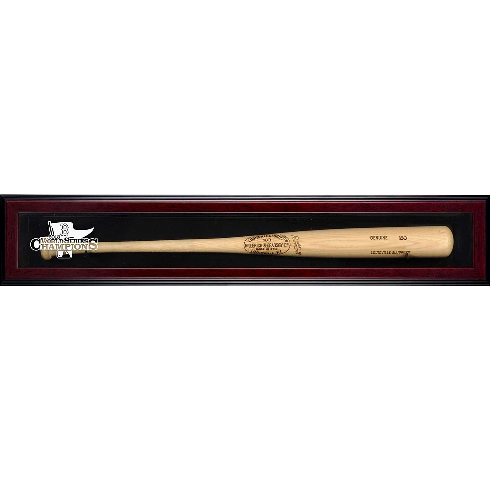 Boston Red Sox 2013 World Series Champions Mahogany Framed Wall-Mounted Single Bat Case