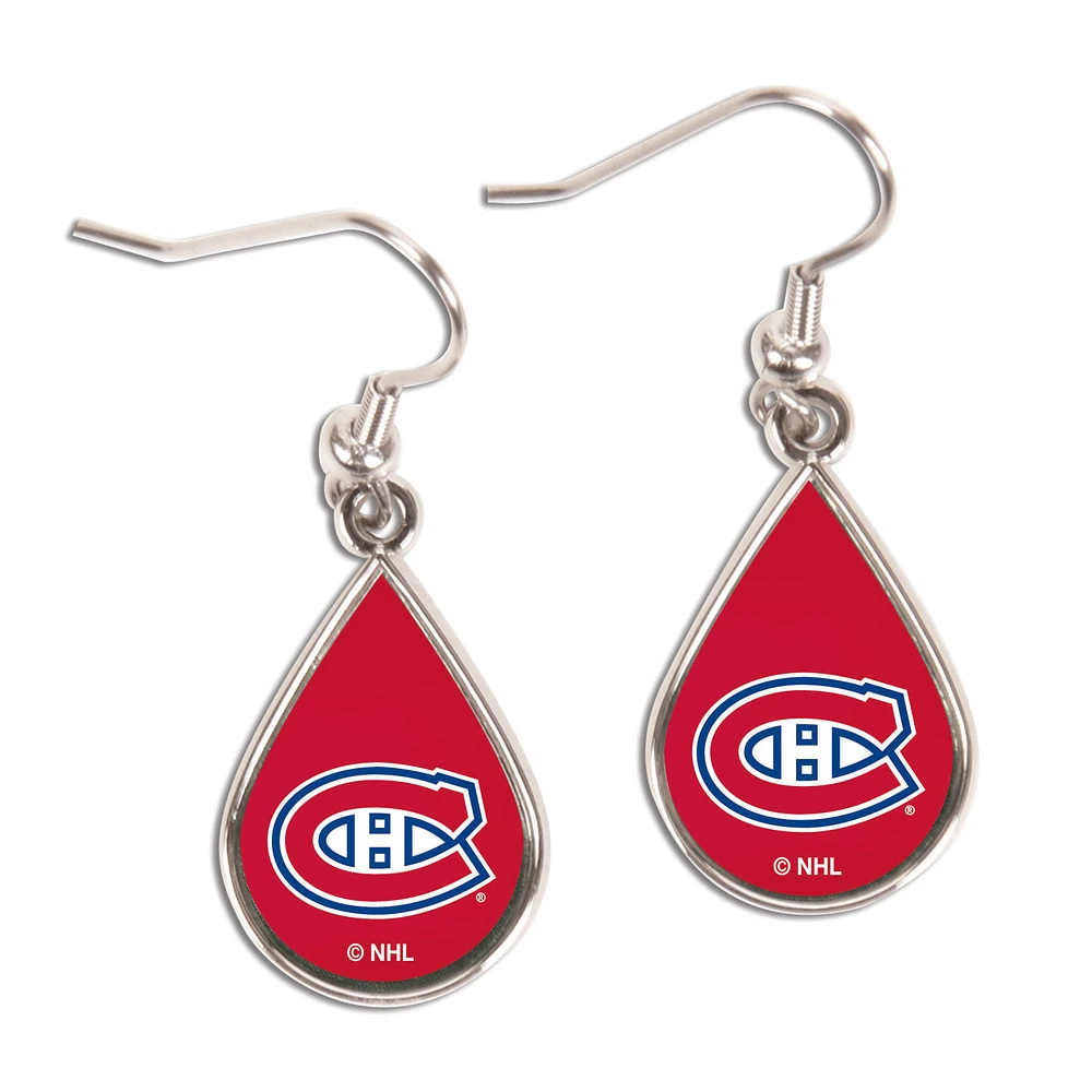 WinCraft Montreal Canadiens Tear Drop Dangle Earrings