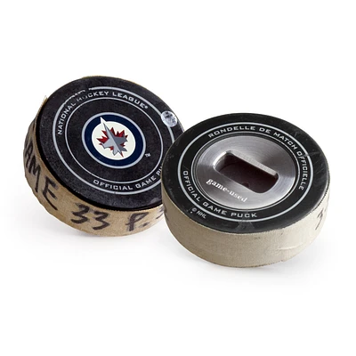 Tokens & Icons Winnipeg Jets Game-Used Puck Bottle Opener