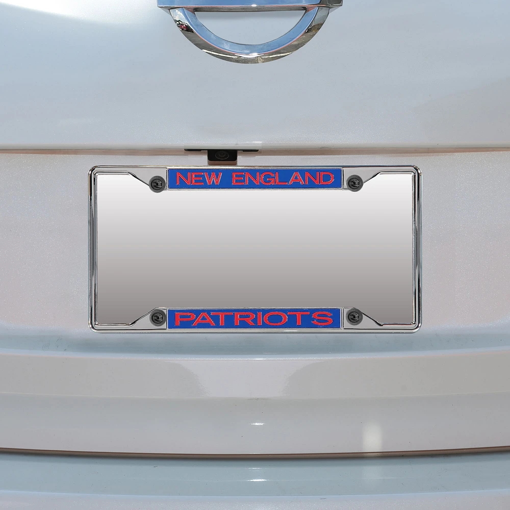 New England Patriots Mirror With Color Letters License Plate Frame