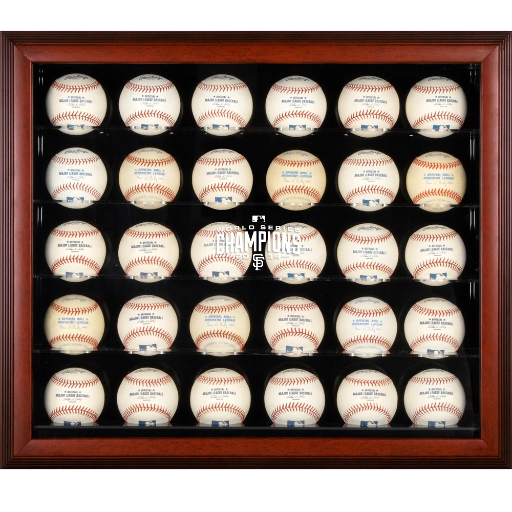 San Francisco Giants 2014 World Series Champions Mahogany Framed 30-Ball Display Case