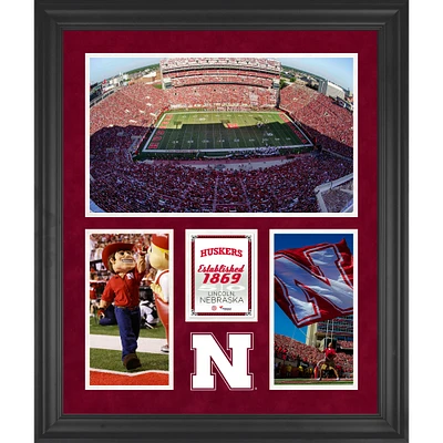Nebraska Huskers Memorial Stadium Framed 20'' x 24'' 3-Opening Collage