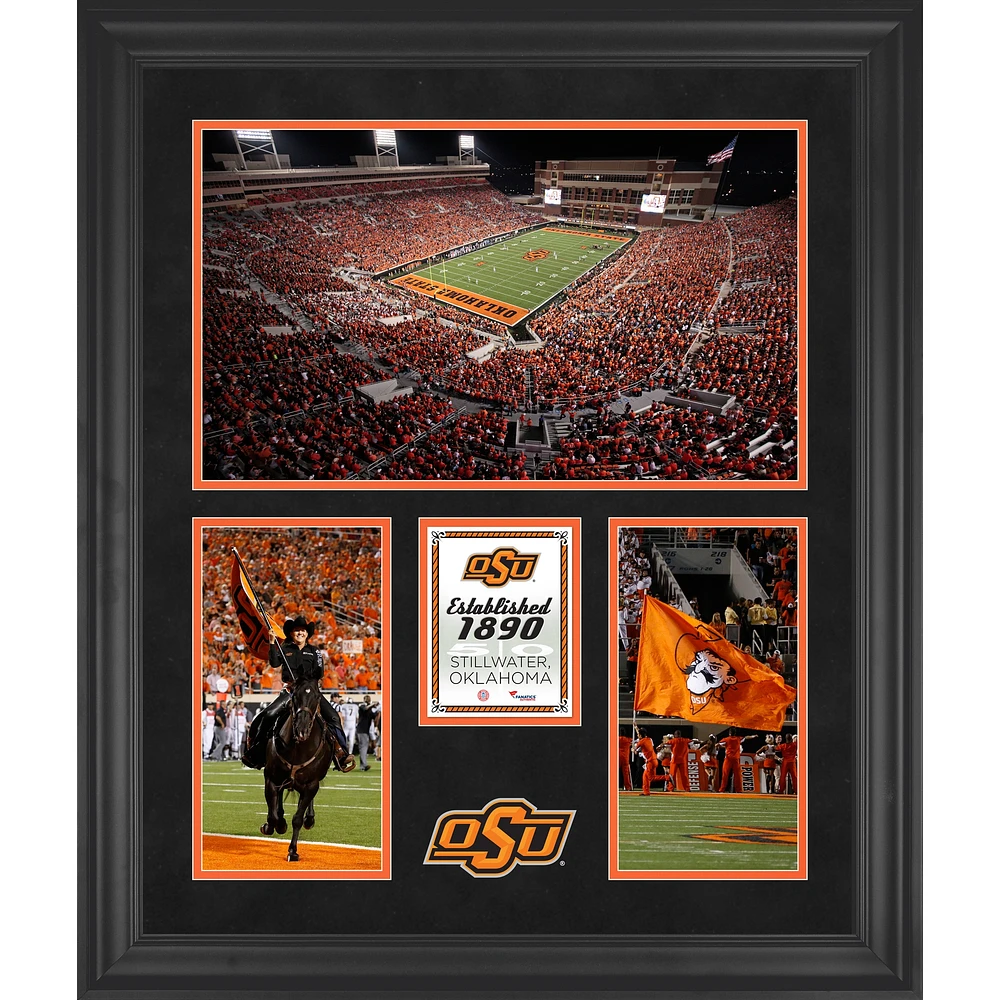 Oklahoma State Cowboys Boone Pickens Stadium Framed 20'' x 24'' 3-Opening Collage