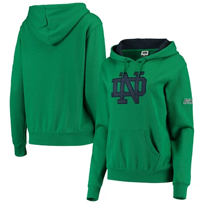 Women's Stadium Athletic Kelly Green Notre Dame Fighting Irish Big Logo Pullover Hoodie