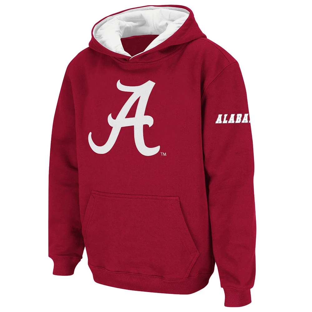 Youth Stadium Athletic Crimson Alabama Tide Big Logo Pullover Hoodie