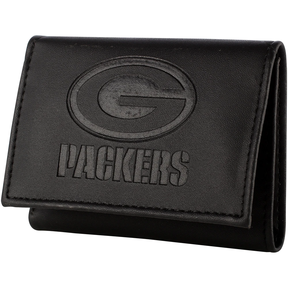 Men's Black Green Bay Packers Hybrid Tri-Fold Wallet