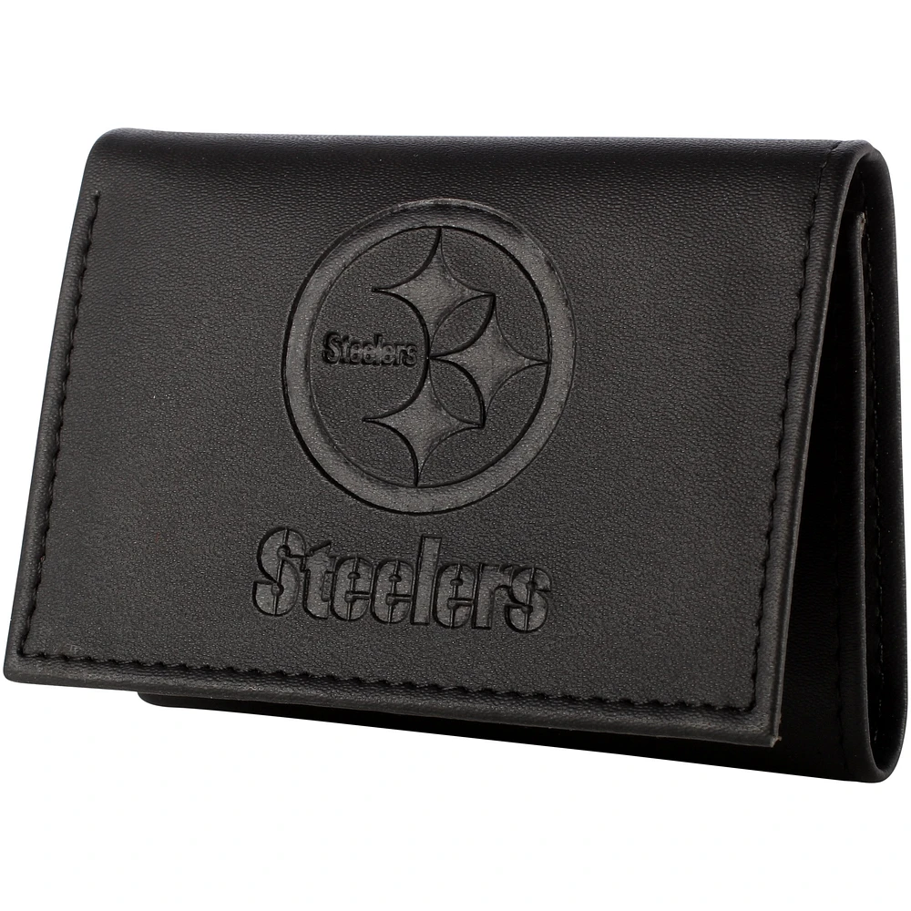 Men's Black Pittsburgh Steelers Hybrid Tri-Fold Wallet