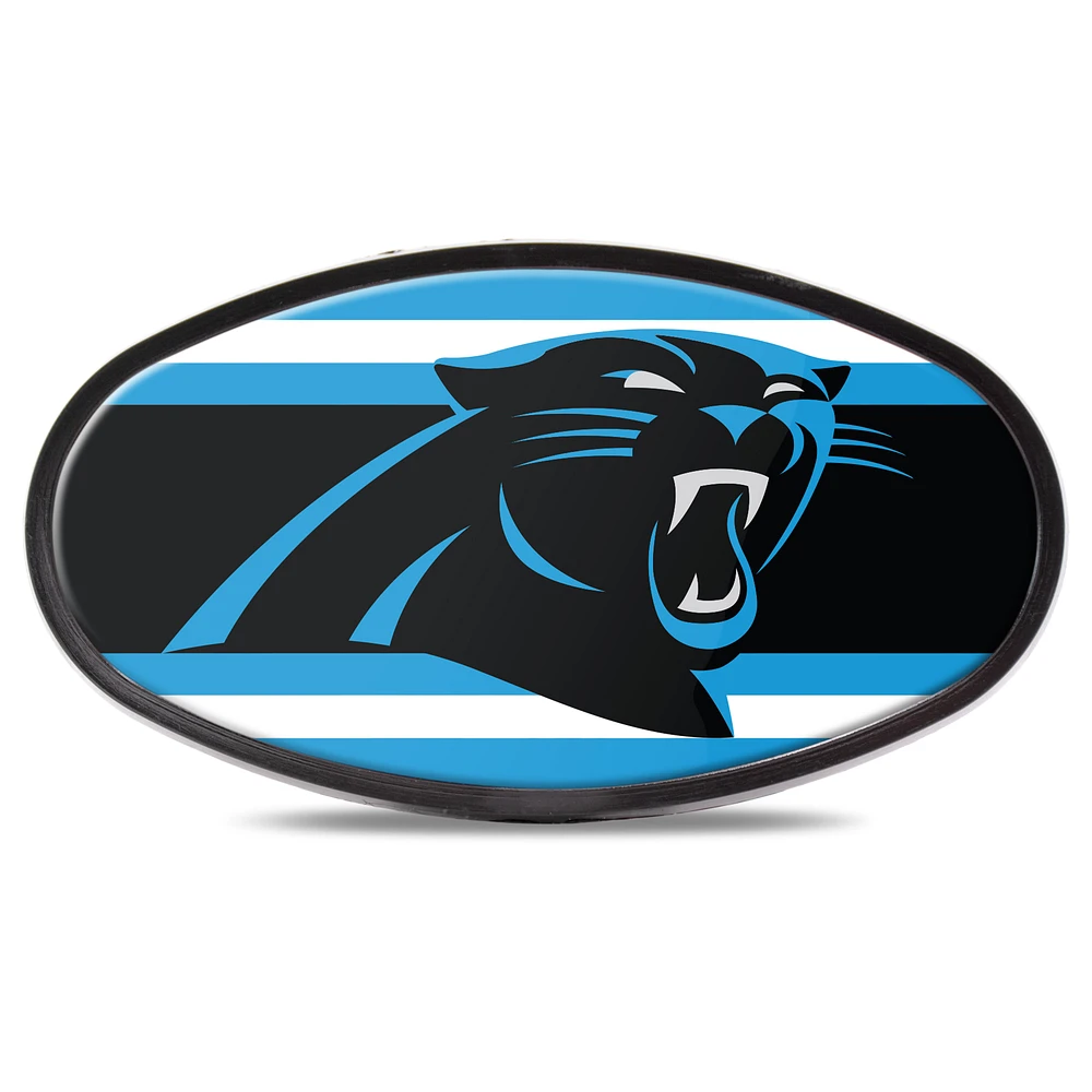 Carolina Panthers Stripe Oval Fixed 2" Hitch Cover