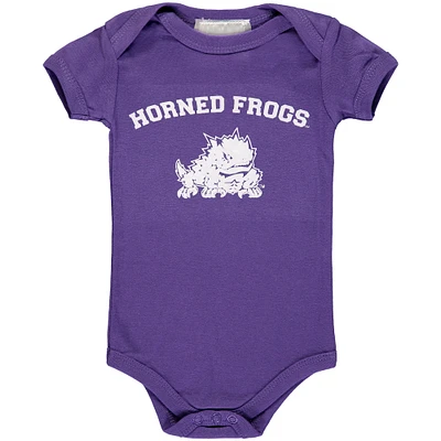 Infant Purple TCU Horned Frogs Arch & Logo Bodysuit