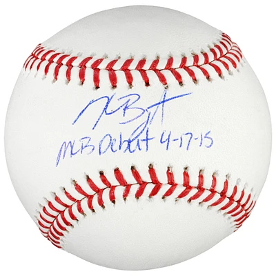 Kris Bryant Chicago Cubs Autographed Baseball with MLB Debut Inscription