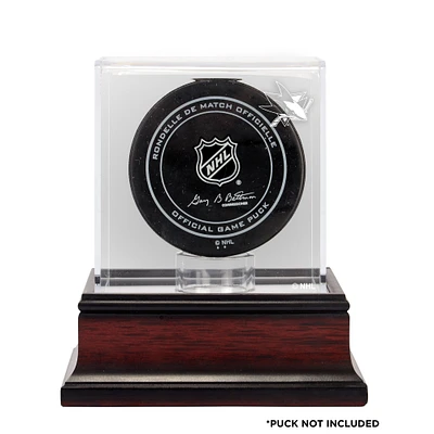 San Jose Sharks Mahogany Hockey Puck Logo Display Case