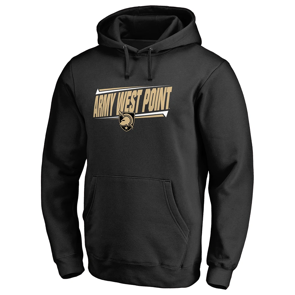 Men's Black Army Black Knights Double Bar Pullover Hoodie