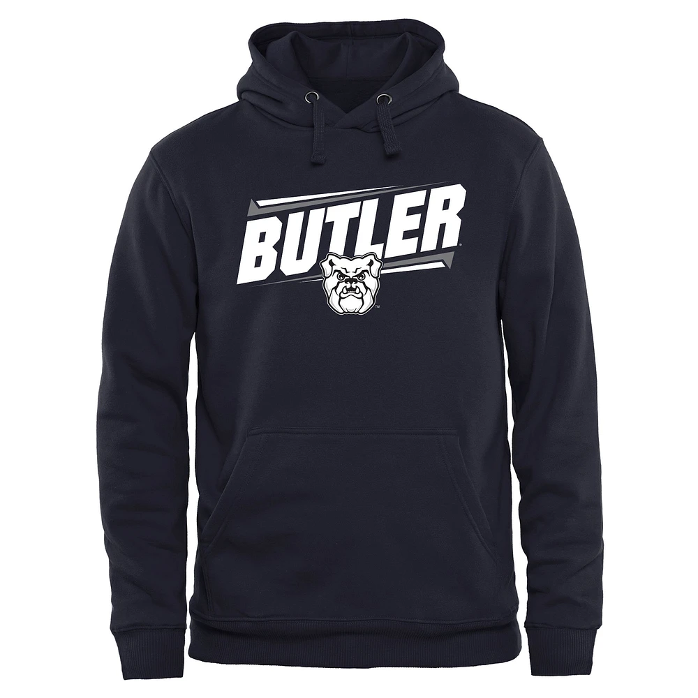 Men's Navy Butler Bulldogs Double Bar Pullover Hoodie