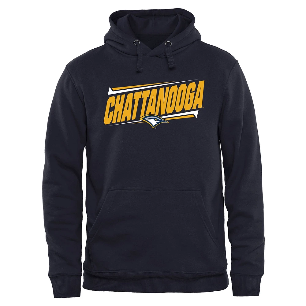 Men's Navy Tennessee Chattanooga Mocs Double Bar Pullover Hoodie