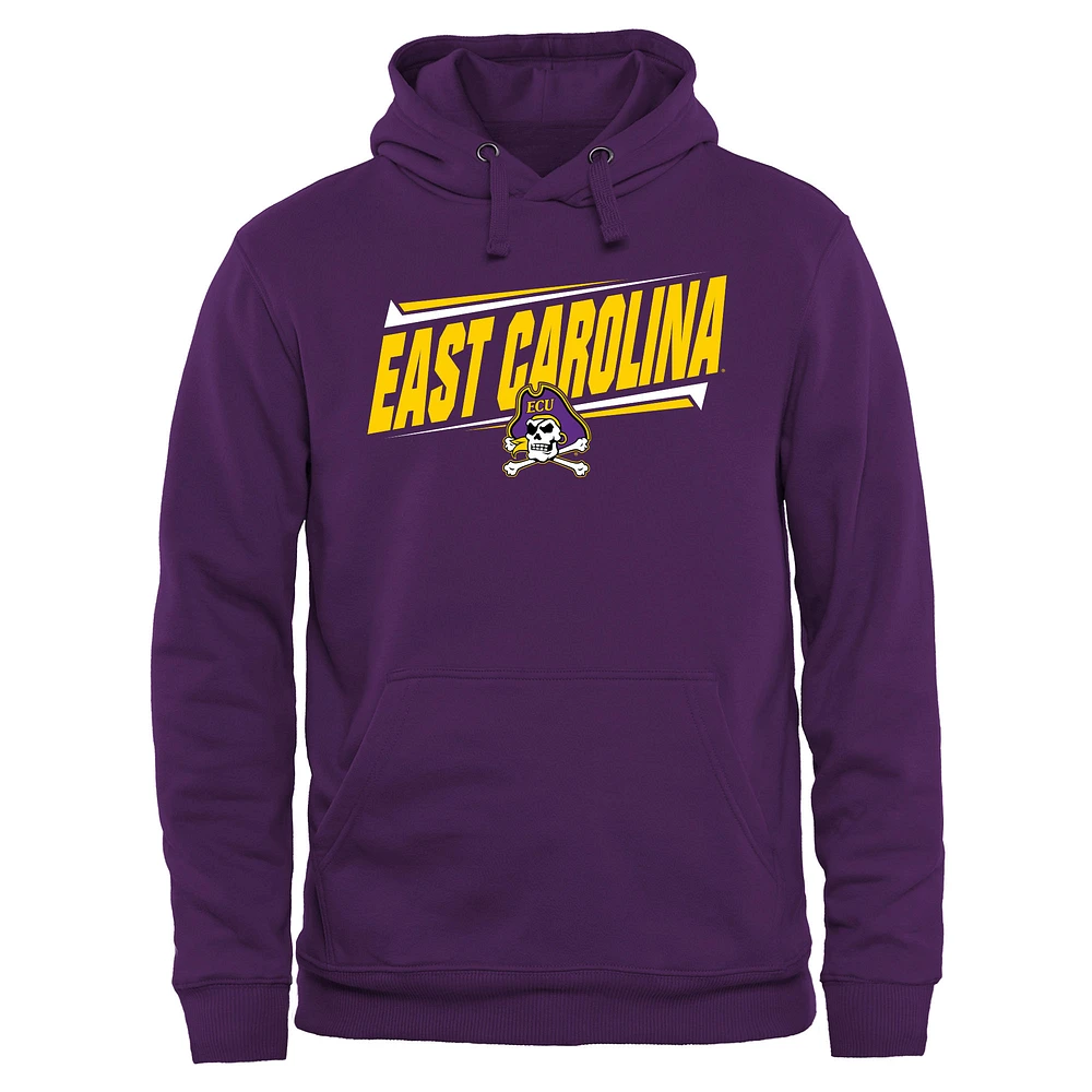 Men's Purple East Carolina Pirates Double Bar Pullover Hoodie