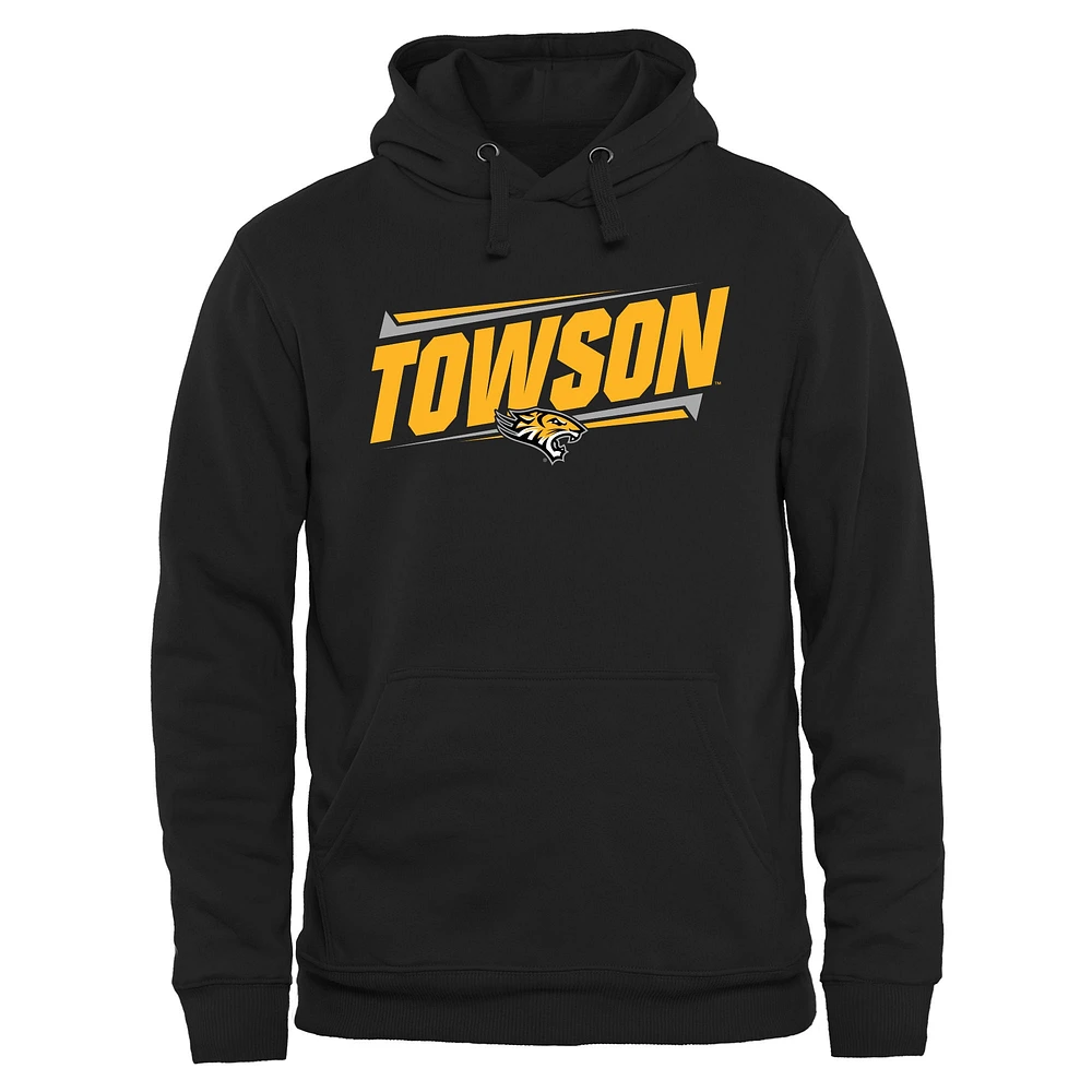 Men's Black Towson Tigers Double Bar Pullover Hoodie