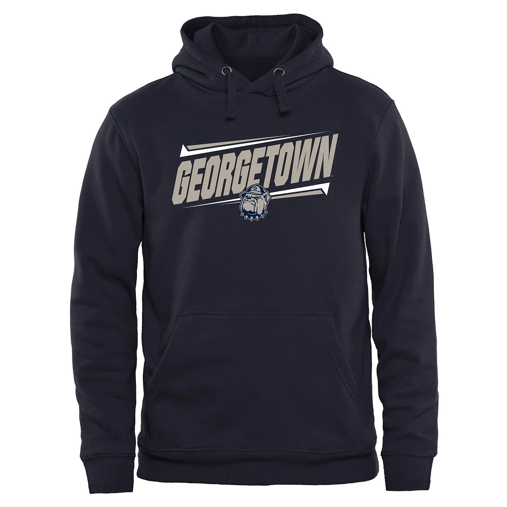 Men's Navy Georgetown Hoyas Double Bar Pullover Hoodie