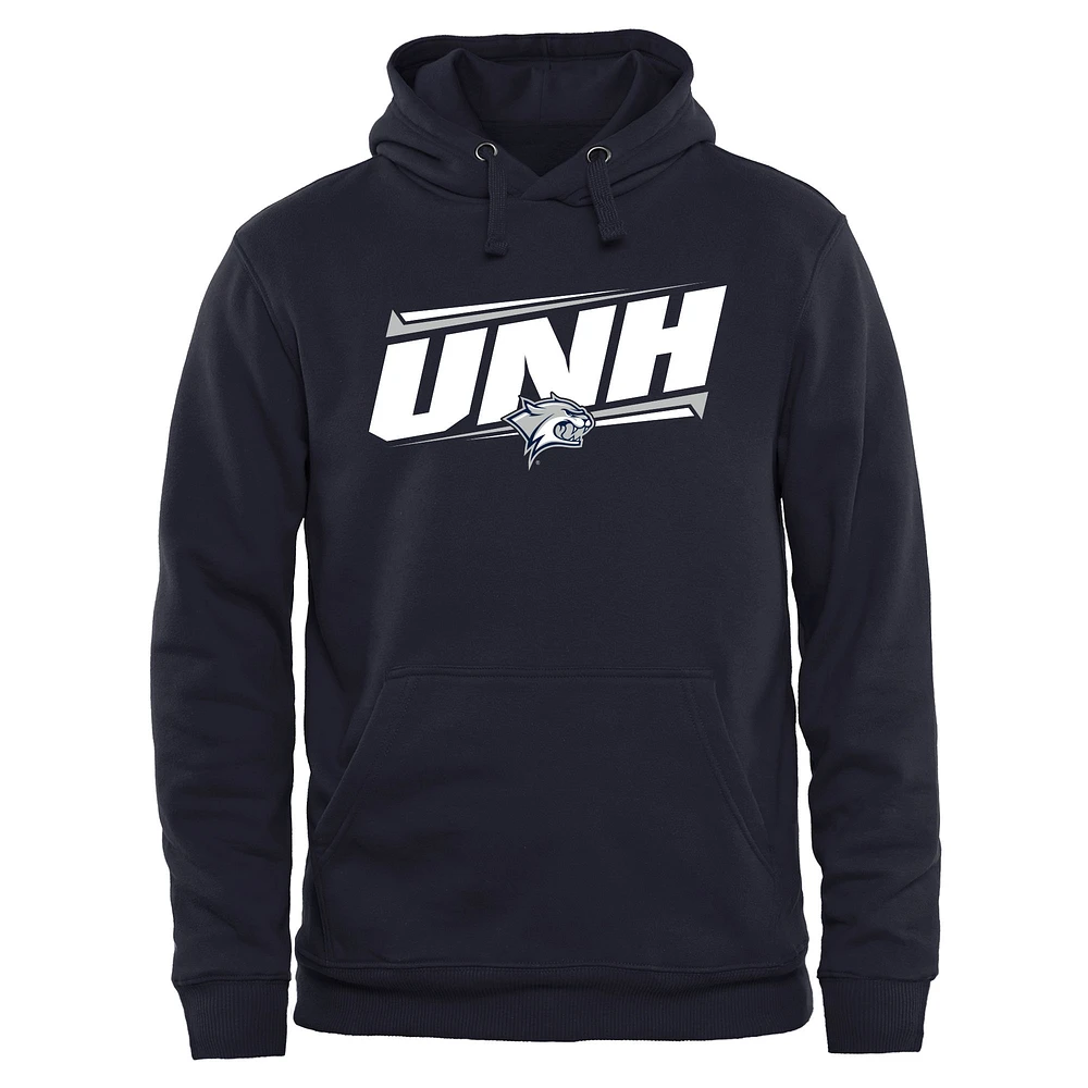 Men's Navy New Hampshire Wildcats Double Bar Pullover Hoodie