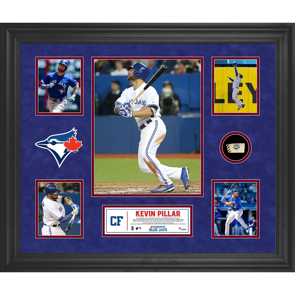 Kevin Pillar Toronto Blue Jays Framed 5-Photo Collage with a Piece of Game-Used Baseball