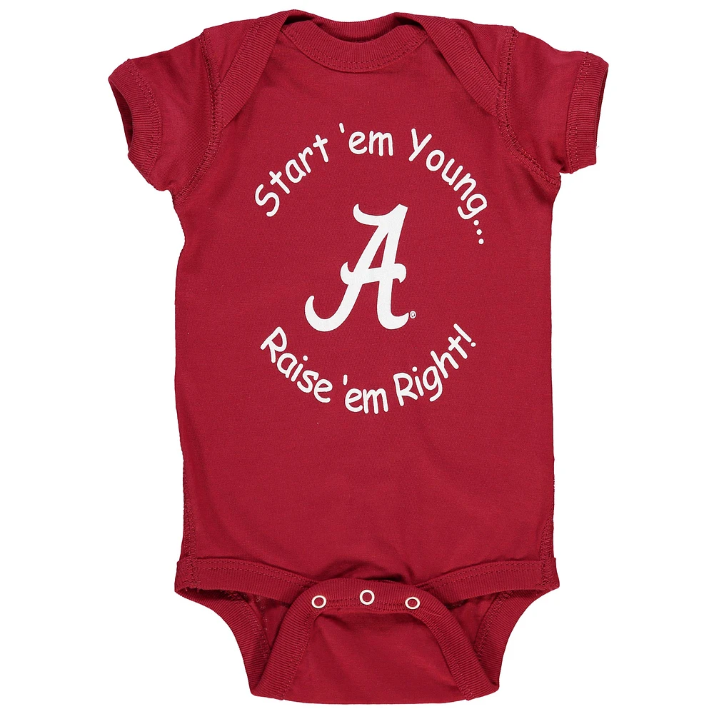 Newborn & Infant Crimson Alabama Tide Start 'Em Young Bodysuit