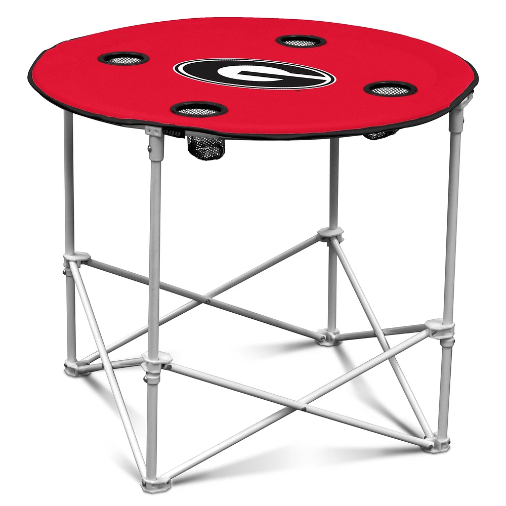 Red Georgia Bulldogs Round Table