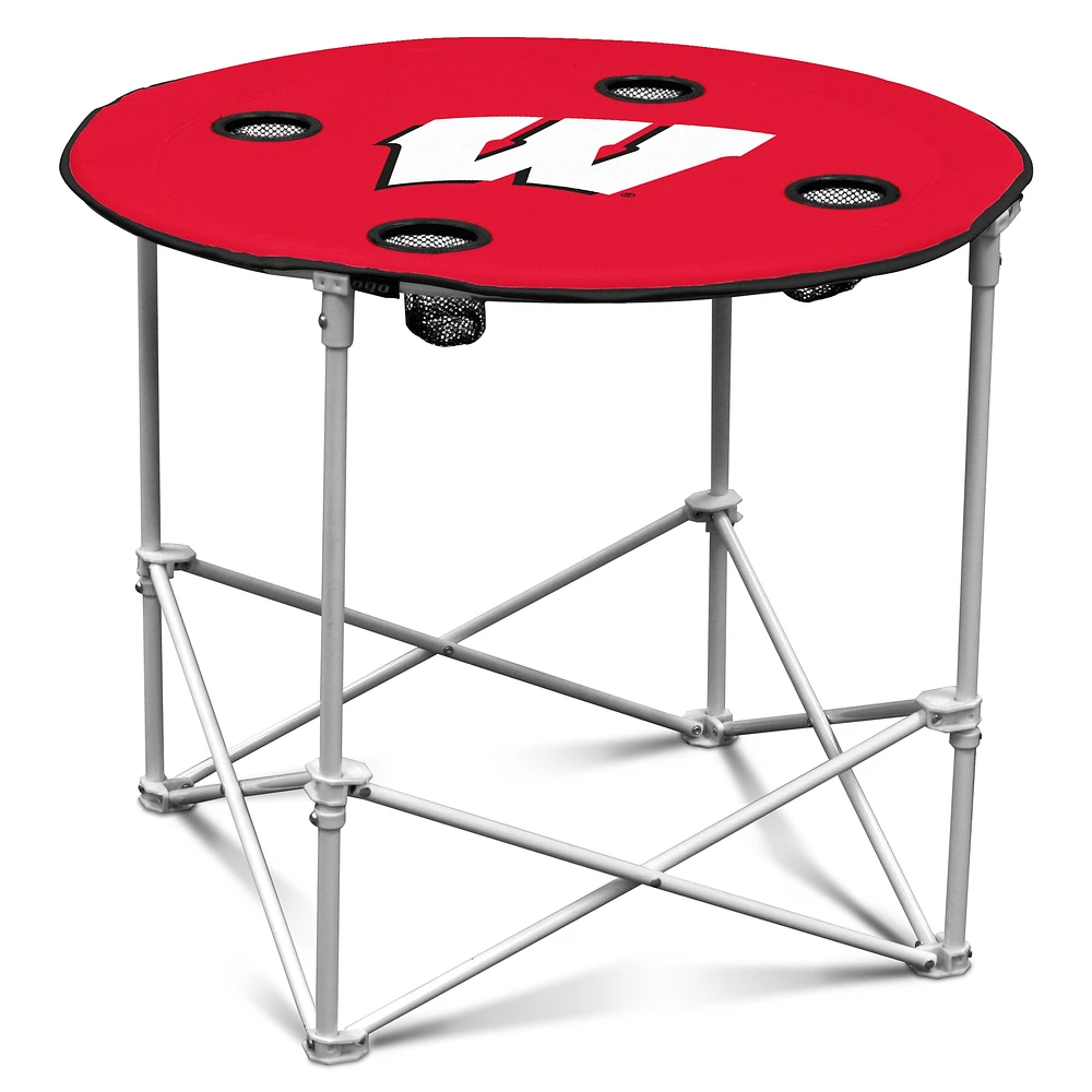Red Wisconsin Badgers Round Table