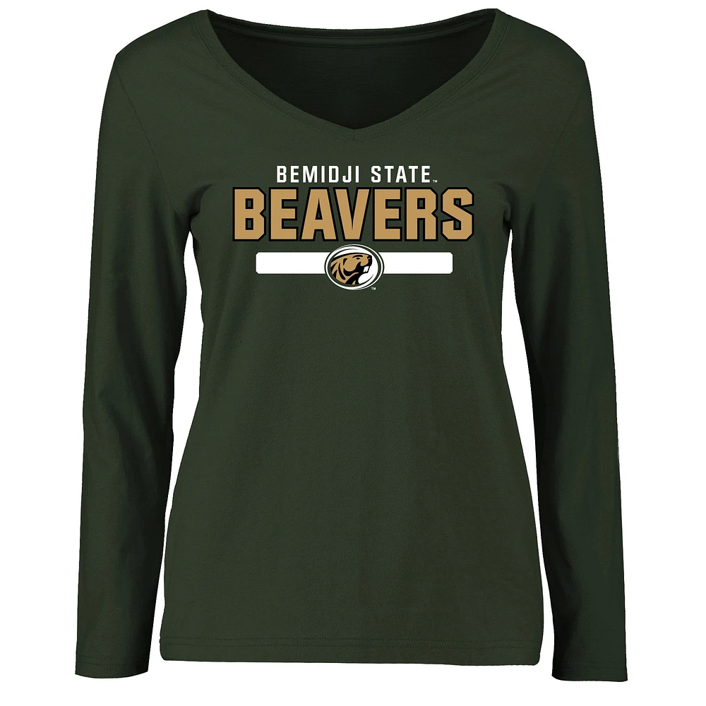 Women's Green Bemidji State Beavers Team Strong Long Sleeve T-Shirt