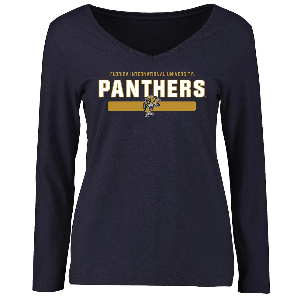 Women's Navy FIU Panthers Team Strong Long Sleeve T-Shirt
