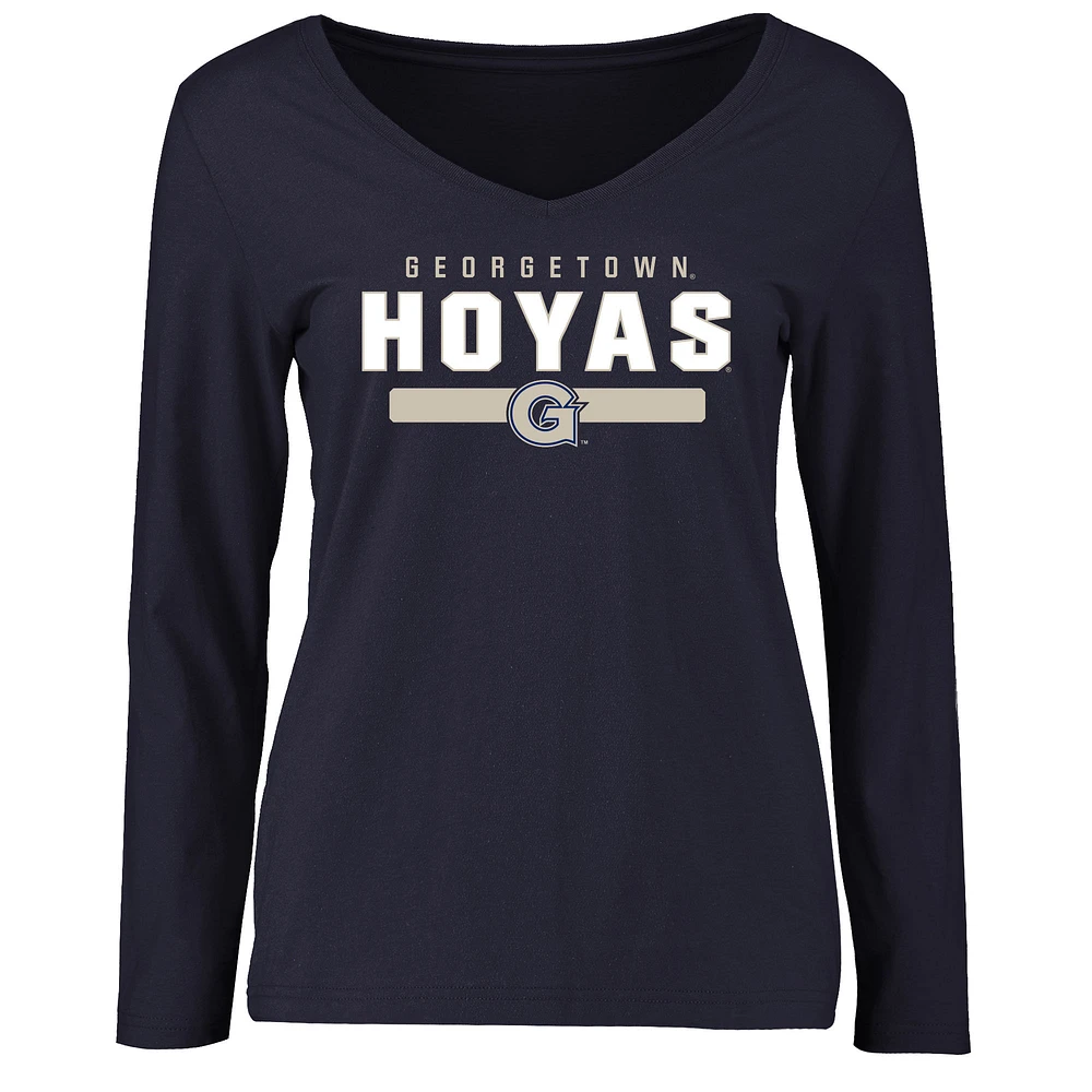 Women's Navy Georgetown Hoyas Team Strong Long Sleeve T-Shirt