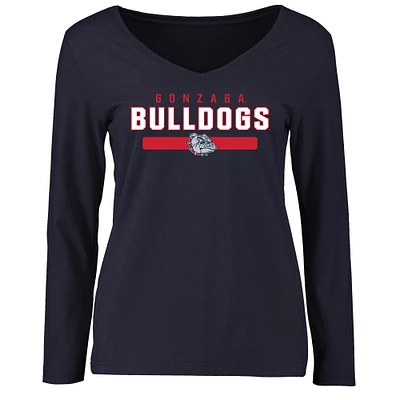 Women's Navy Gonzaga Bulldogs Team Strong Long Sleeve T-Shirt