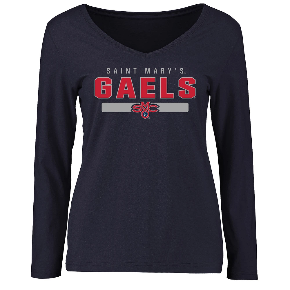 Women's Navy Saint Mary's Gaels Team Strong Long Sleeve T-Shirt
