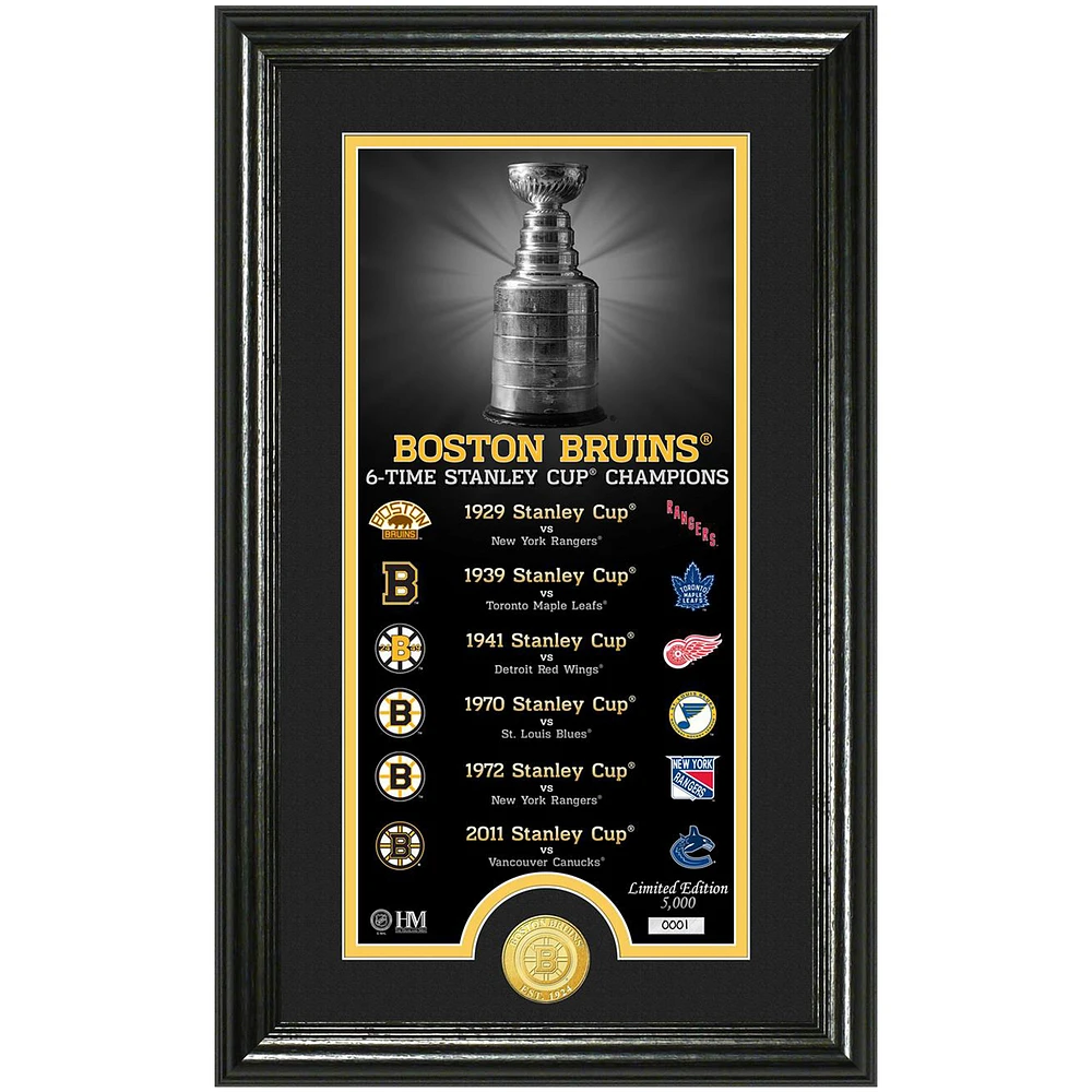 Highland Mint Boston Bruins 12" x 20" Legacy Supreme Bronze Coin Panoramic Photo Mint