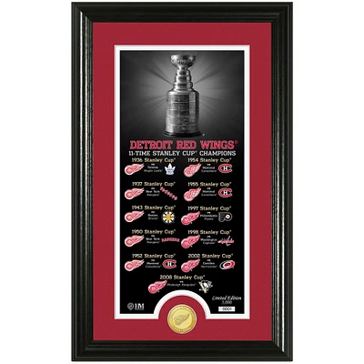 Highland Mint Detroit Red Wings 12" x 20" Legacy Supreme Bronze Coin Panoramic Photo Mint