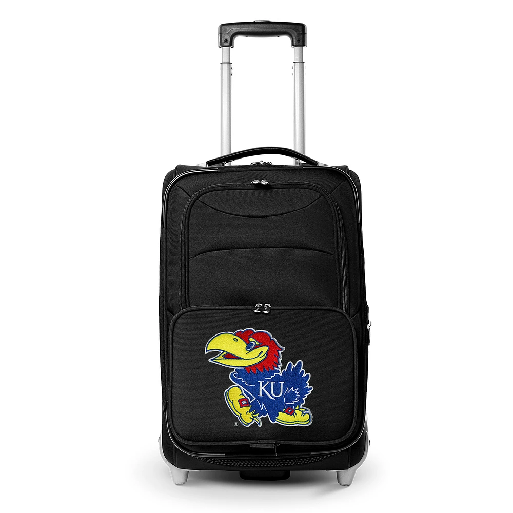 MOJO Black Kansas Jayhawks 21" Softside Rolling Carry-On Suitcase