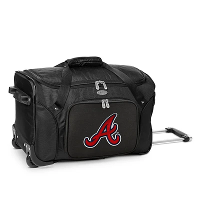 MOJO Black Atlanta Braves 22" 2-Wheeled Duffel Bag