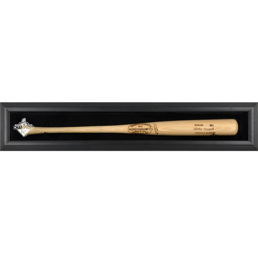 Kansas City Royals 2015 MLB World Series Champions Black Framed Wall-Mounted Bat World Series Champions Logo Display Case