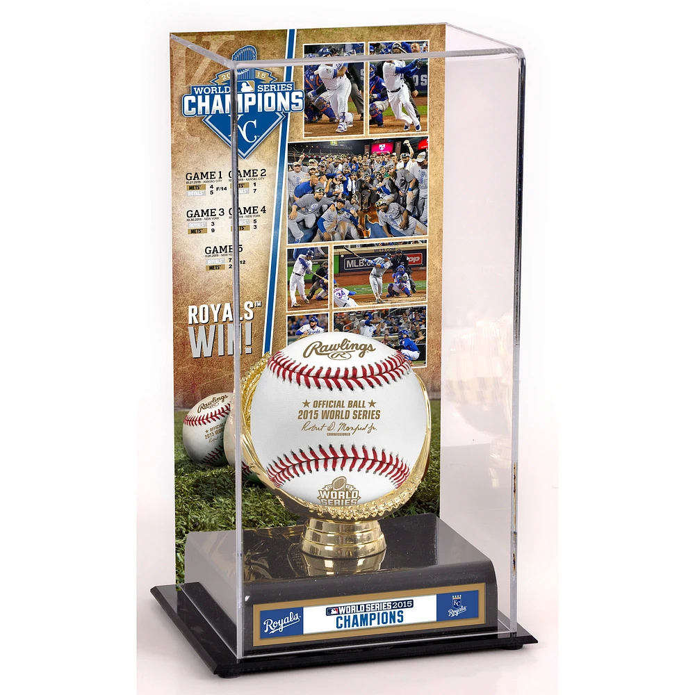 Kansas City Royals 2015 MLB World Series Champions Gold Glove Display Case with Image