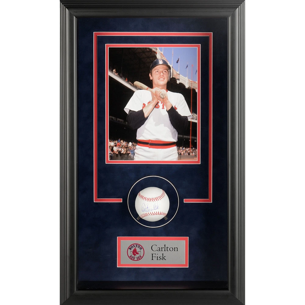 Carlton Fisk Boston Red Sox Framed Autographed Baseball Shadowbox