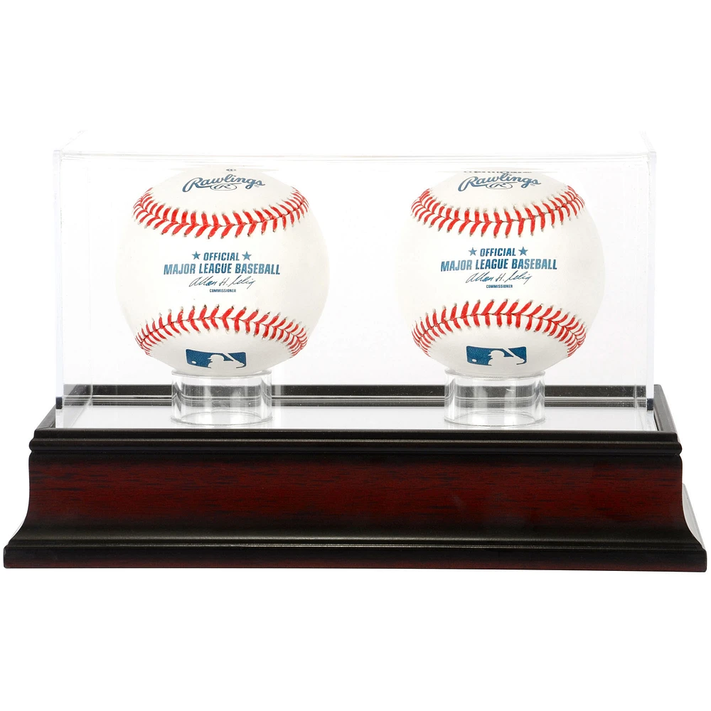 Antique Mahogany Two Baseball Display Case